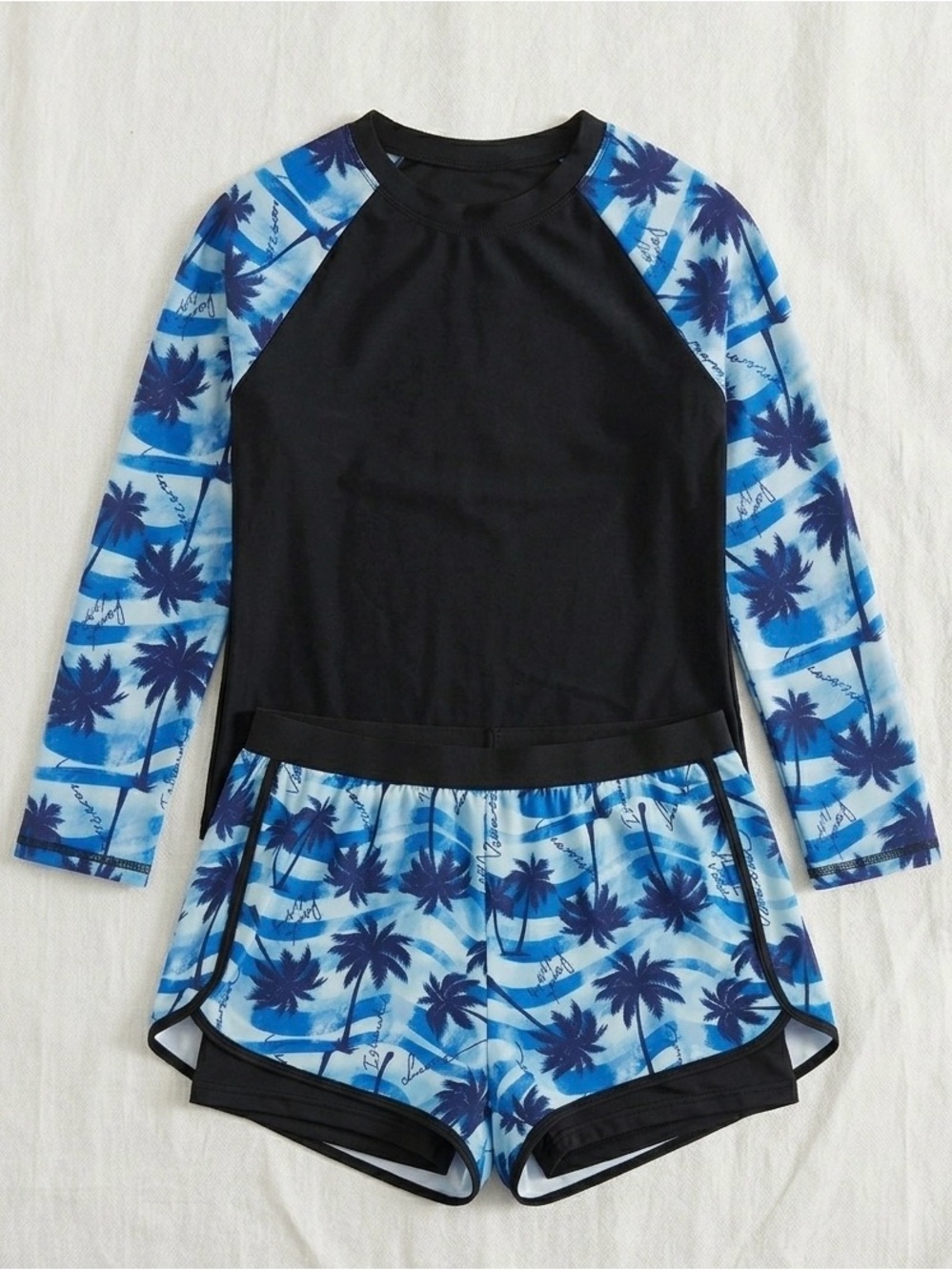 Blue tropical bikini set